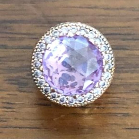 PANDORA ROSE RADIANT HEARTS CHARM LAVENDER - Picture 1 of 3